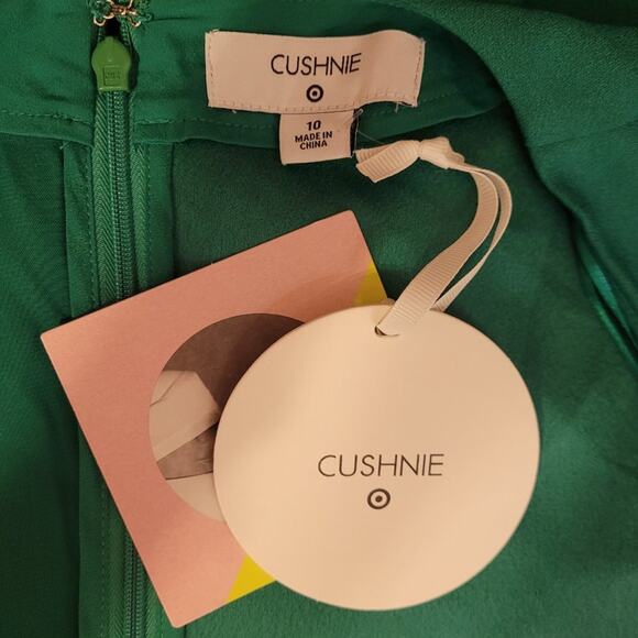 Cushnie x Target Emerald Green V-Neck Long Sleeve Dress - 10 - Picture 9 of 12